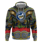 ANZAC Day Parramatta Eels Hoodie Military Memorial Aboriginal Indigenous Art