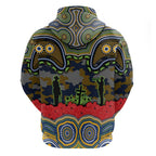 ANZAC Day Parramatta Eels Hoodie Military Memorial Aboriginal Indigenous Art