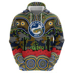 ANZAC Day Parramatta Eels Hoodie Military Memorial Aboriginal Indigenous Art