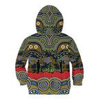 ANZAC Day Parramatta Eels Kid Hoodie Military Memorial Aboriginal Indigenous Art