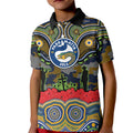 ANZAC Day Parramatta Eels Kid Polo Shirt Military Memorial Aboriginal Indigenous Art