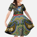 ANZAC Day Parramatta Eels Kid Short Sleeve Dress Military Memorial Aboriginal Indigenous Art