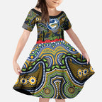 ANZAC Day Parramatta Eels Kid Short Sleeve Dress Military Memorial Aboriginal Indigenous Art