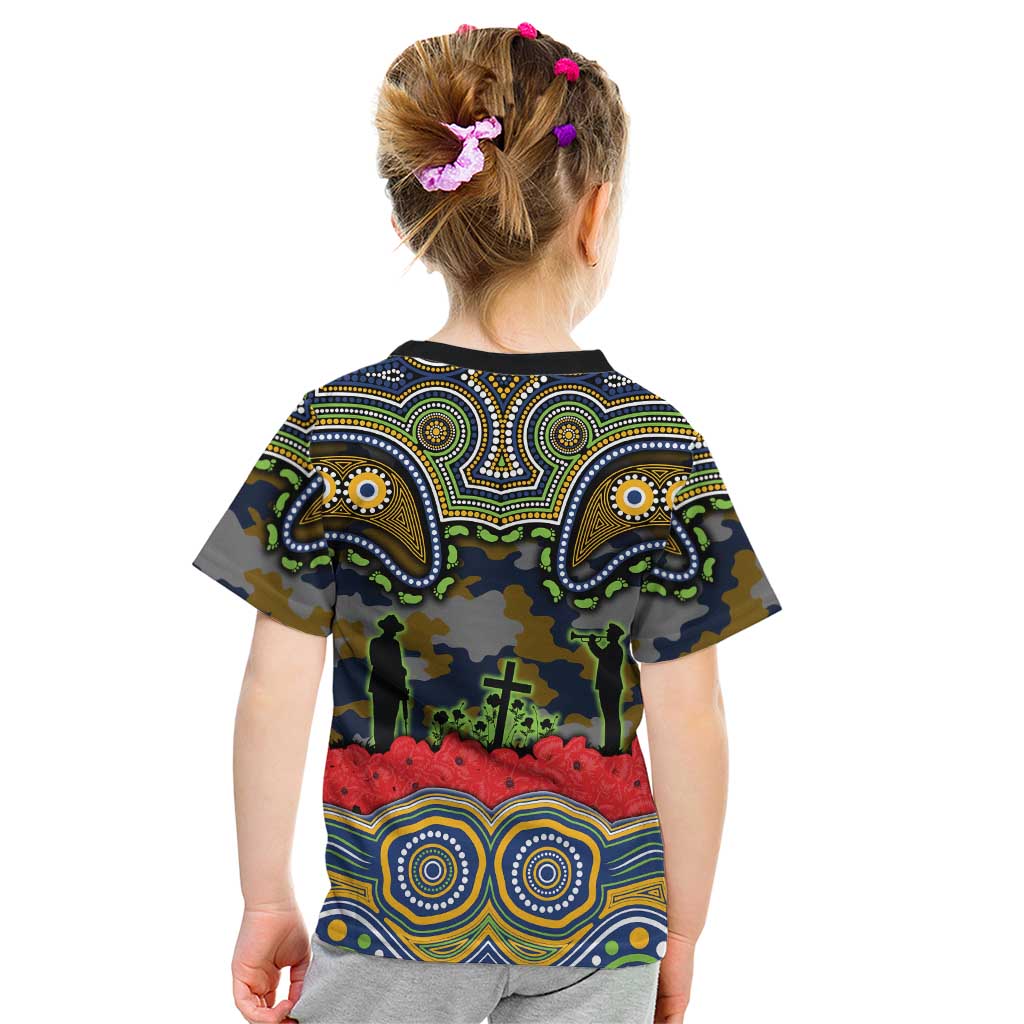ANZAC Day Parramatta Eels Kid T Shirt Military Memorial Aboriginal Indigenous Art