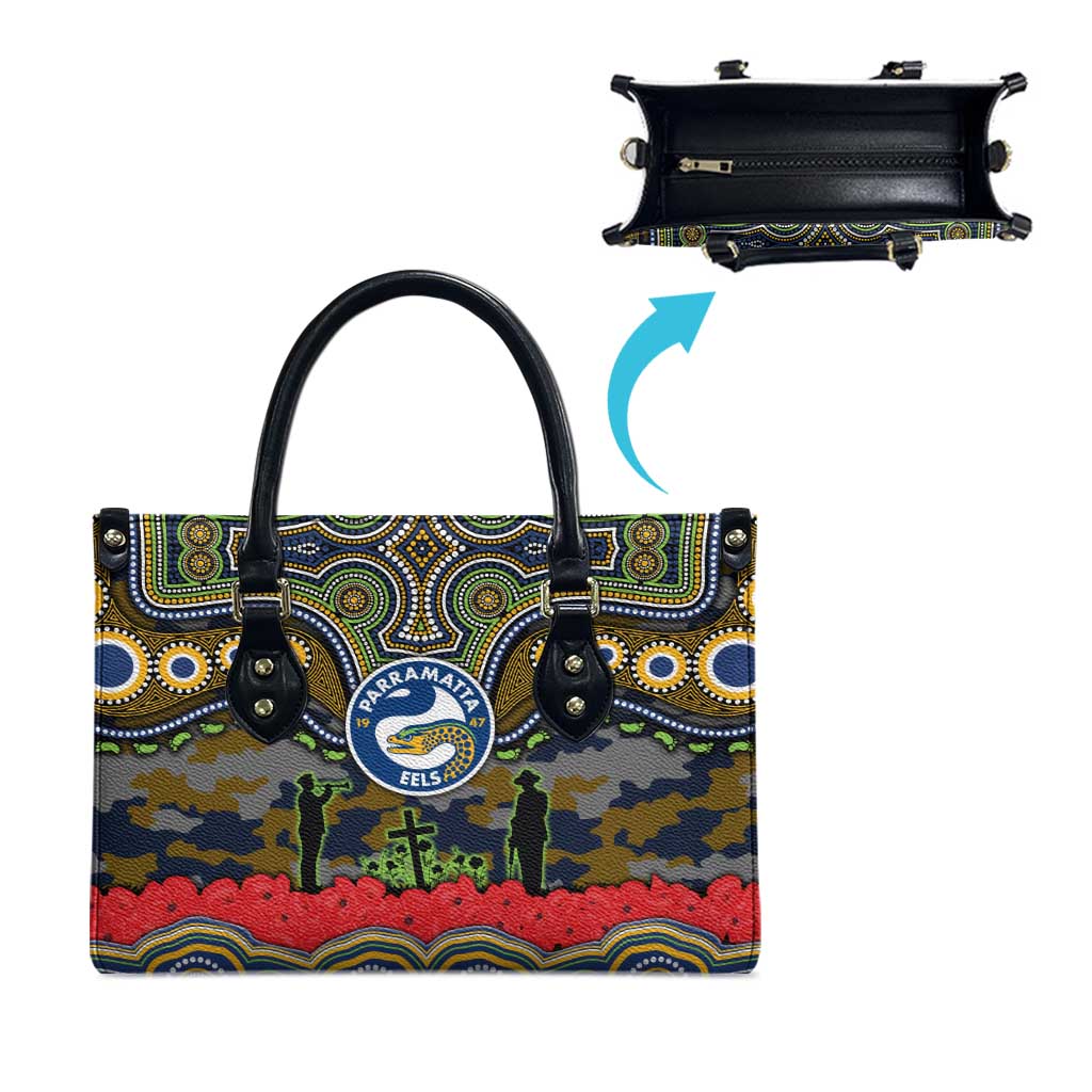 ANZAC Day Parramatta Eels Leather Bag Military Memorial Aboriginal Indigenous Art