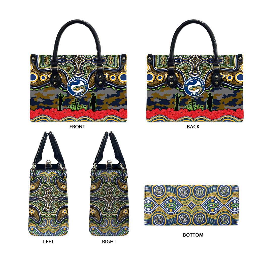 ANZAC Day Parramatta Eels Leather Bag Military Memorial Aboriginal Indigenous Art