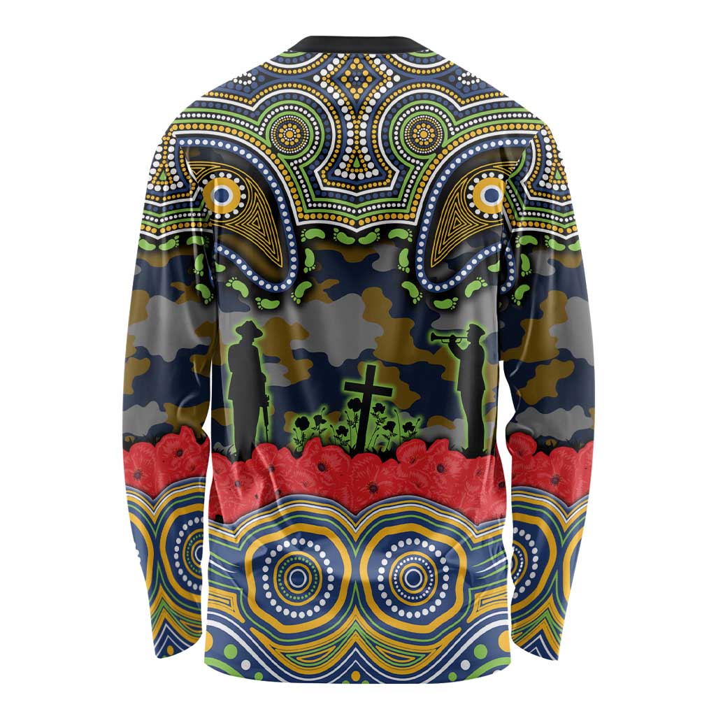 ANZAC Day Parramatta Eels Long Sleeve Shirt Military Memorial Aboriginal Indigenous Art
