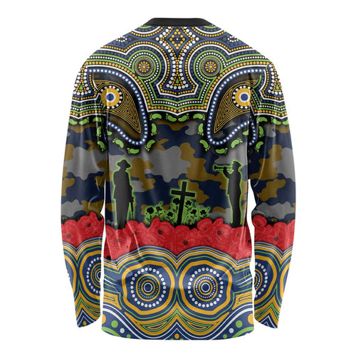 ANZAC Day Parramatta Eels Long Sleeve Shirt Military Memorial Aboriginal Indigenous Art