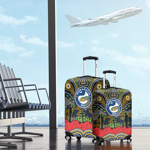 ANZAC Day Parramatta Eels Luggage Cover Military Memorial Aboriginal Indigenous Art