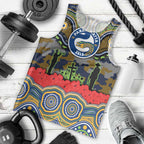 ANZAC Day Parramatta Eels Men Tank Top Military Memorial Aboriginal Indigenous Art