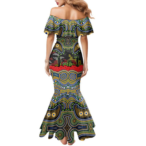 ANZAC Day Parramatta Eels Mermaid Dress Military Memorial Aboriginal Indigenous Art