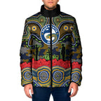ANZAC Day Parramatta Eels Padded Jacket Military Memorial Aboriginal Indigenous Art