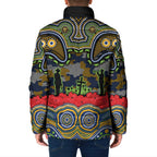 ANZAC Day Parramatta Eels Padded Jacket Military Memorial Aboriginal Indigenous Art