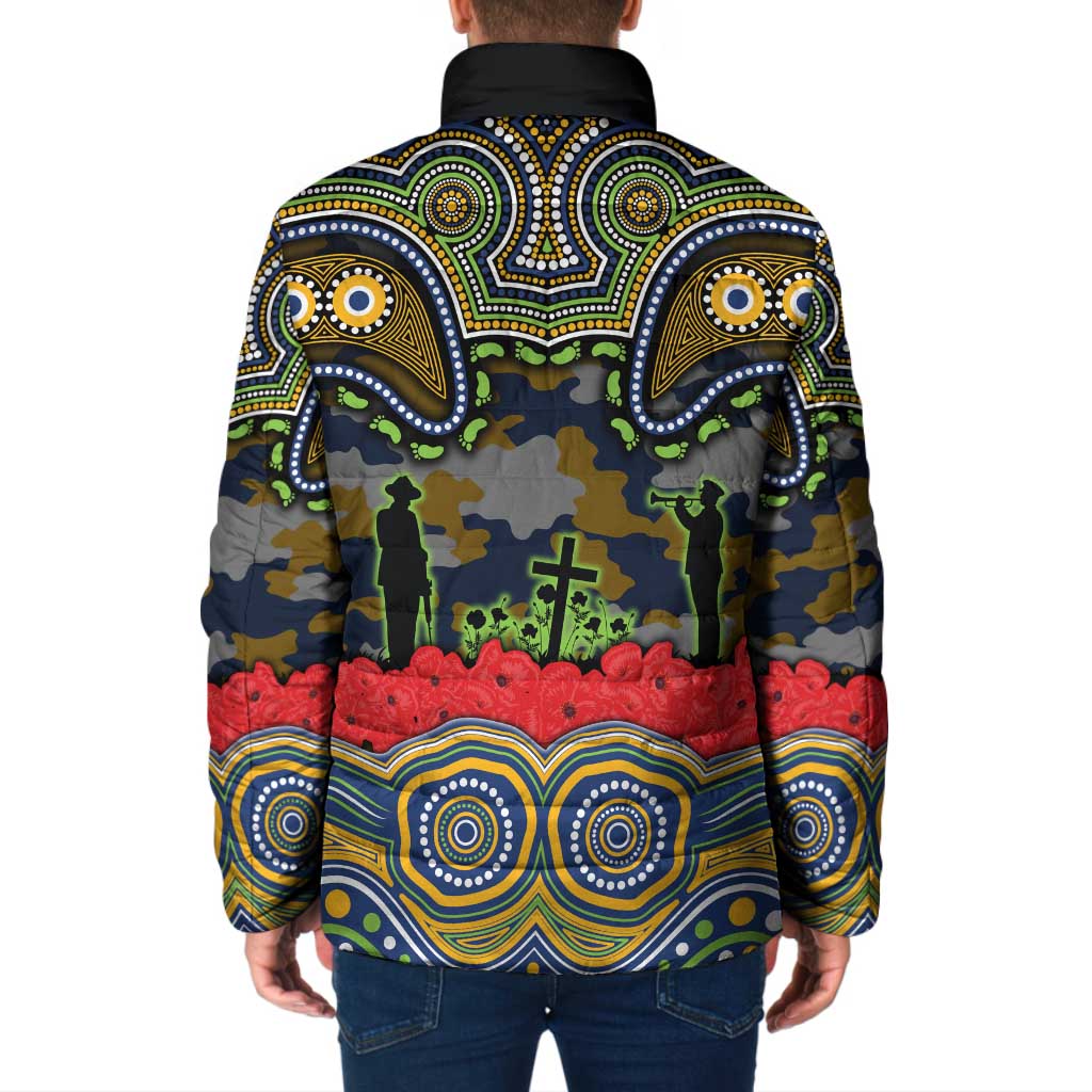 ANZAC Day Parramatta Eels Padded Jacket Military Memorial Aboriginal Indigenous Art