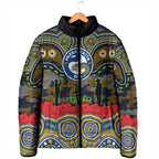ANZAC Day Parramatta Eels Padded Jacket Military Memorial Aboriginal Indigenous Art