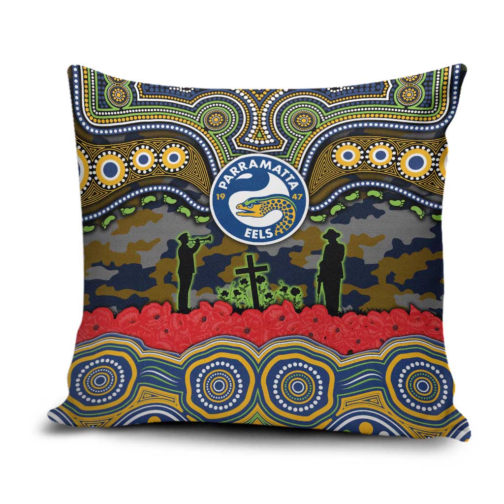 ANZAC Day Parramatta Eels Pillow Cover Military Memorial Aboriginal Indigenous Art