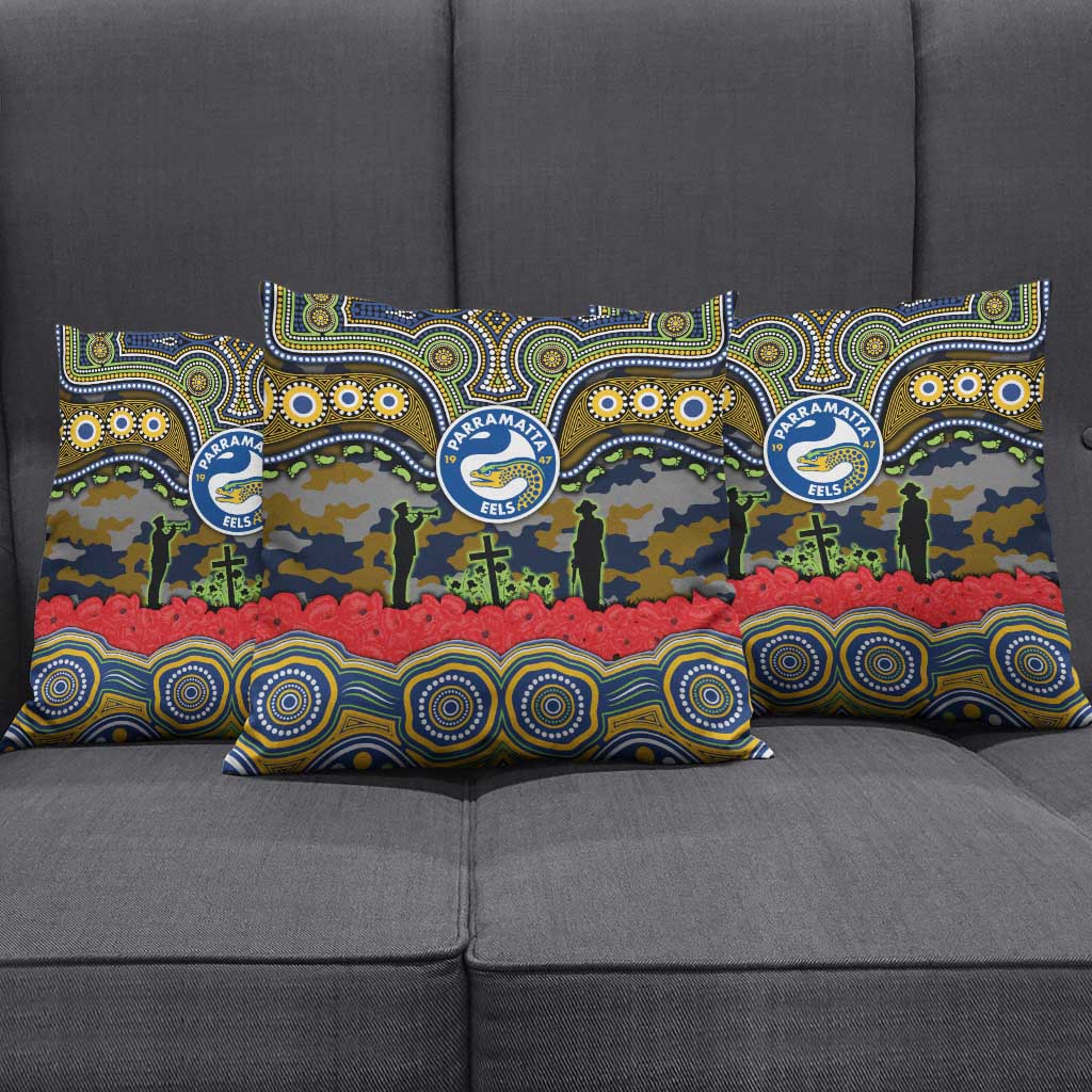 ANZAC Day Parramatta Eels Pillow Cover Military Memorial Aboriginal Indigenous Art
