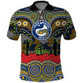 ANZAC Day Parramatta Eels Polo Shirt Military Memorial Aboriginal Indigenous Art