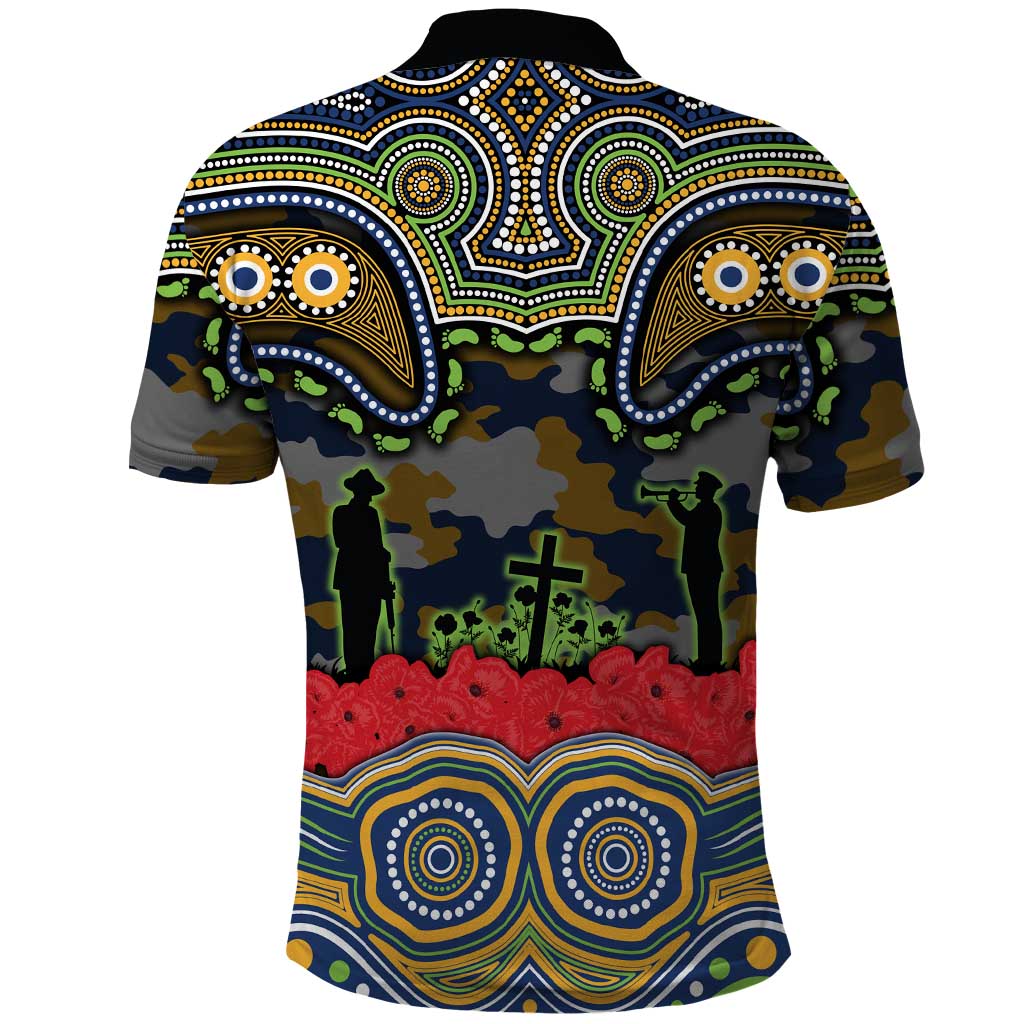 ANZAC Day Parramatta Eels Polo Shirt Military Memorial Aboriginal Indigenous Art