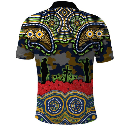 ANZAC Day Parramatta Eels Polo Shirt Military Memorial Aboriginal Indigenous Art