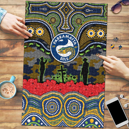 ANZAC Day Parramatta Eels Puzzle Military Memorial Aboriginal Indigenous Art