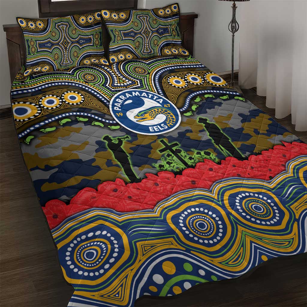 ANZAC Day Parramatta Eels Quilt Bed Set Military Memorial Aboriginal Indigenous Art