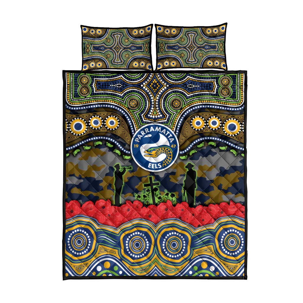 ANZAC Day Parramatta Eels Quilt Bed Set Military Memorial Aboriginal Indigenous Art