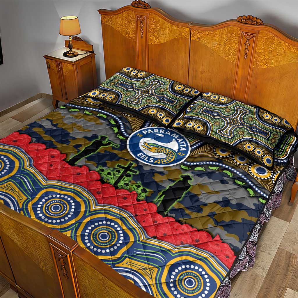ANZAC Day Parramatta Eels Quilt Bed Set Military Memorial Aboriginal Indigenous Art