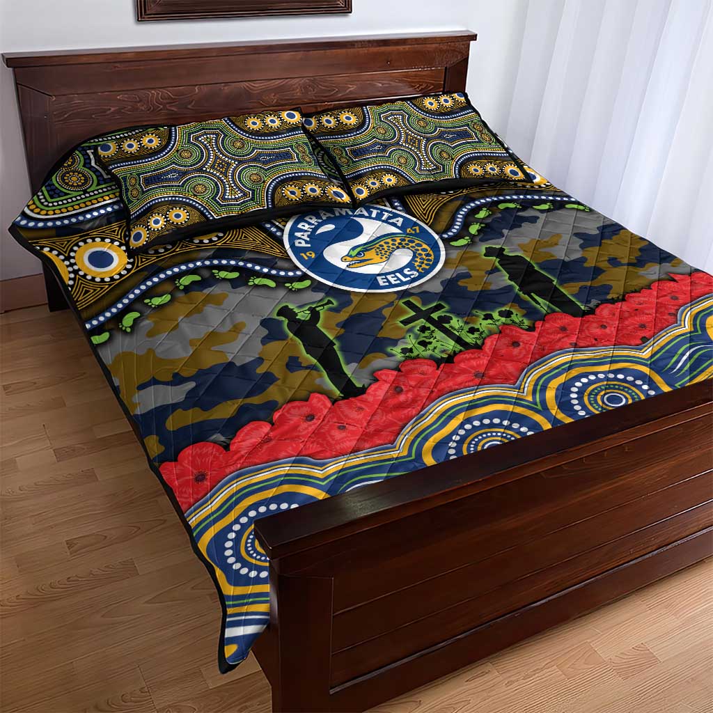 ANZAC Day Parramatta Eels Quilt Bed Set Military Memorial Aboriginal Indigenous Art