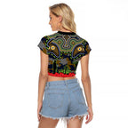 ANZAC Day Parramatta Eels Raglan Cropped T Shirt Military Memorial Aboriginal Indigenous Art