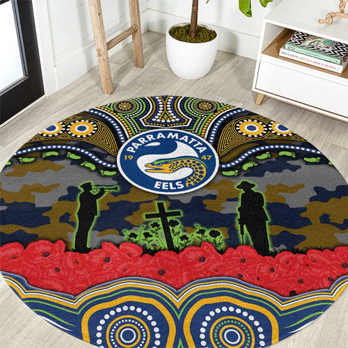 ANZAC Day Parramatta Eels Round Carpet Military Memorial Aboriginal Indigenous Art