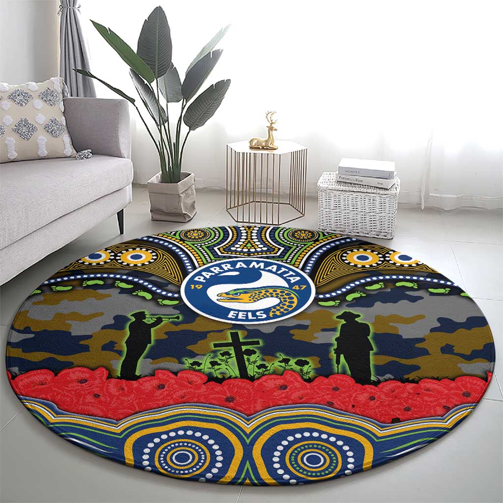 ANZAC Day Parramatta Eels Round Carpet Military Memorial Aboriginal Indigenous Art