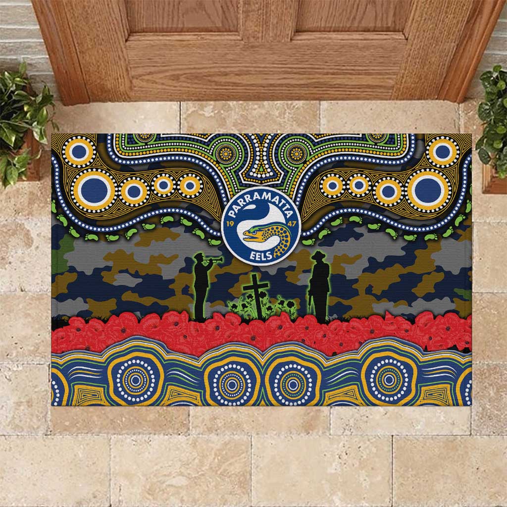 ANZAC Day Parramatta Eels Rubber Doormat Military Memorial Aboriginal Indigenous Art