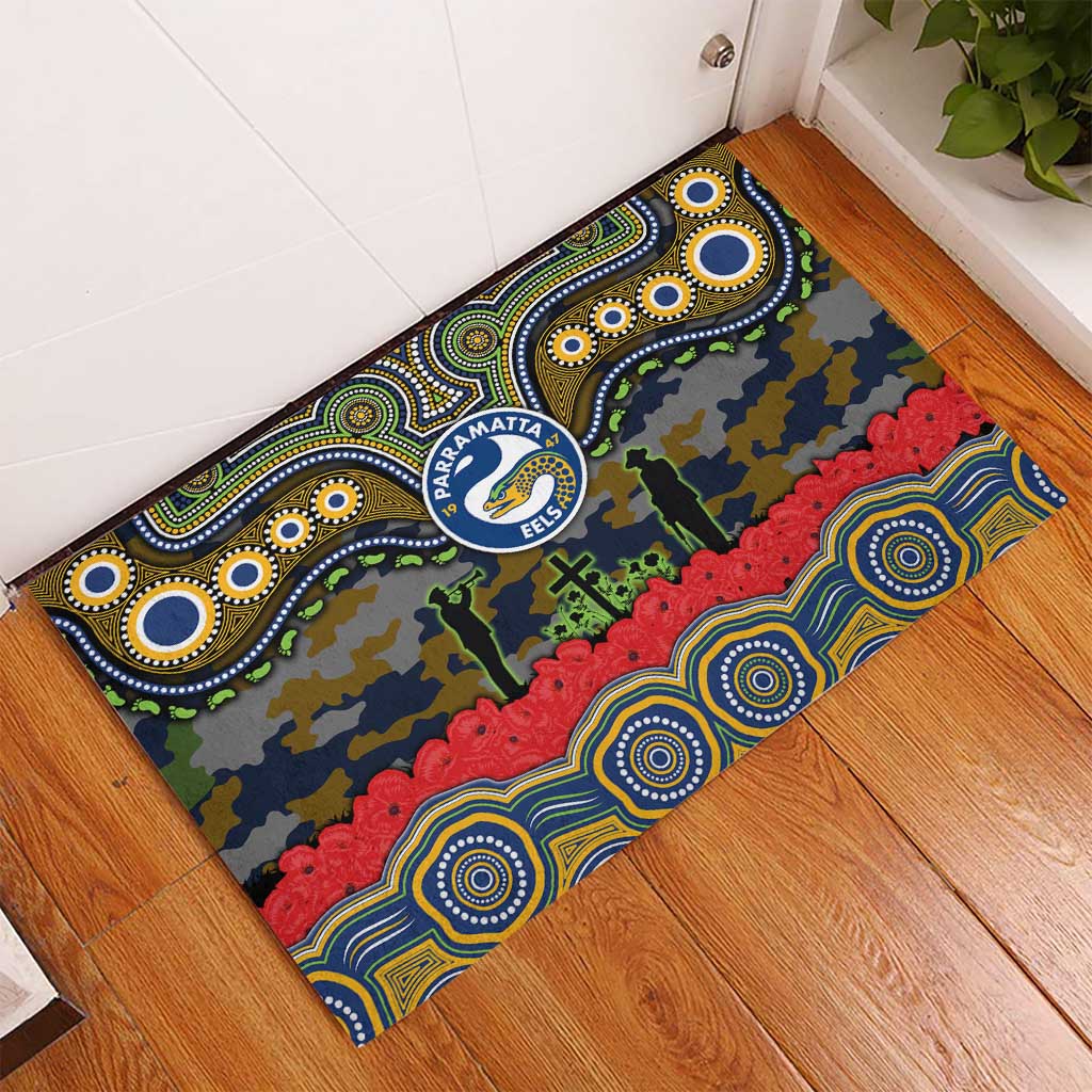 ANZAC Day Parramatta Eels Rubber Doormat Military Memorial Aboriginal Indigenous Art