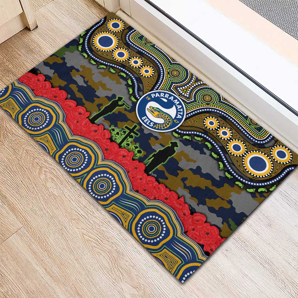 ANZAC Day Parramatta Eels Rubber Doormat Military Memorial Aboriginal Indigenous Art
