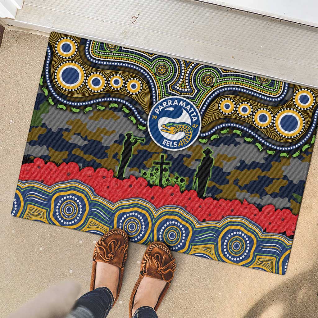 ANZAC Day Parramatta Eels Rubber Doormat Military Memorial Aboriginal Indigenous Art