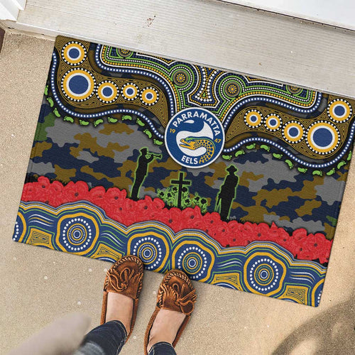ANZAC Day Parramatta Eels Rubber Doormat Military Memorial Aboriginal Indigenous Art