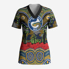 ANZAC Day Parramatta Eels Scrub Top Military Memorial Aboriginal Indigenous Art
