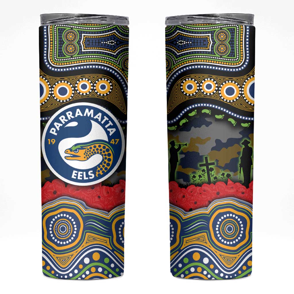 ANZAC Day Parramatta Eels Skinny Tumbler Military Memorial Aboriginal Indigenous Art