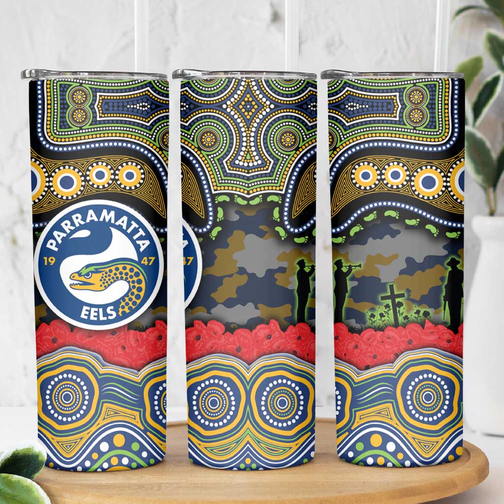 ANZAC Day Parramatta Eels Skinny Tumbler Military Memorial Aboriginal Indigenous Art