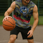 ANZAC Day Parramatta Eels Sleeveless Hoodie Military Memorial Aboriginal Indigenous Art