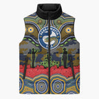 ANZAC Day Parramatta Eels Sleeveless Puffer Jacket Military Memorial Aboriginal Indigenous Art