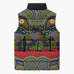 ANZAC Day Parramatta Eels Sleeveless Puffer Jacket Military Memorial Aboriginal Indigenous Art
