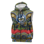 ANZAC Day Parramatta Eels Sleeveless Zip Hoodie Military Memorial Aboriginal Indigenous Art