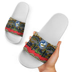 ANZAC Day Parramatta Eels Slide Sandals Military Memorial Aboriginal Indigenous Art