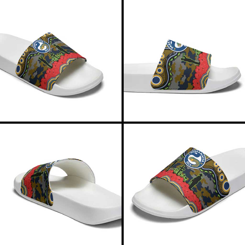 ANZAC Day Parramatta Eels Slide Sandals Military Memorial Aboriginal Indigenous Art