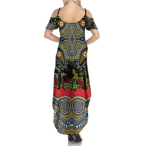 ANZAC Day Parramatta Eels Summer Maxi Dress Military Memorial Aboriginal Indigenous Art