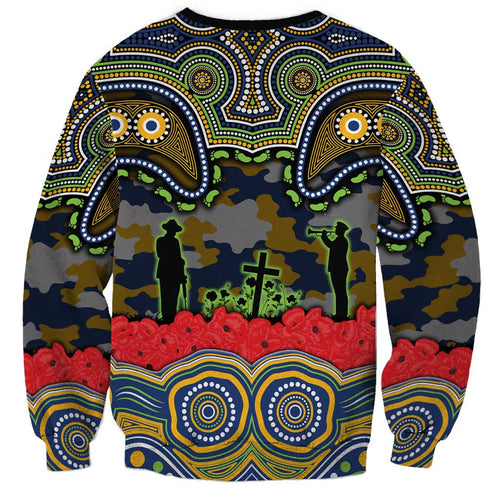 ANZAC Day Parramatta Eels Sweatshirt Military Memorial Aboriginal Indigenous Art