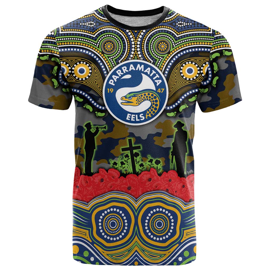 ANZAC Day Parramatta Eels T Shirt Military Memorial Aboriginal Indigenous Art
