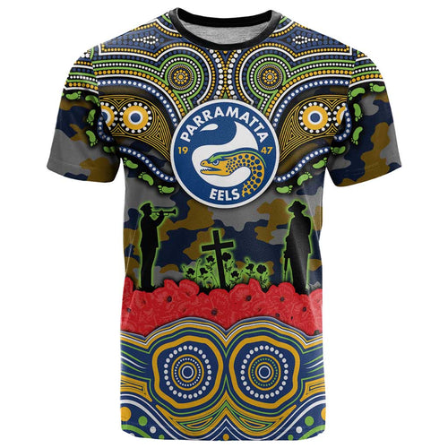 ANZAC Day Parramatta Eels T Shirt Military Memorial Aboriginal Indigenous Art